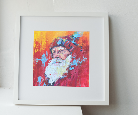 Fireside Santa | Wood Block & Art Print