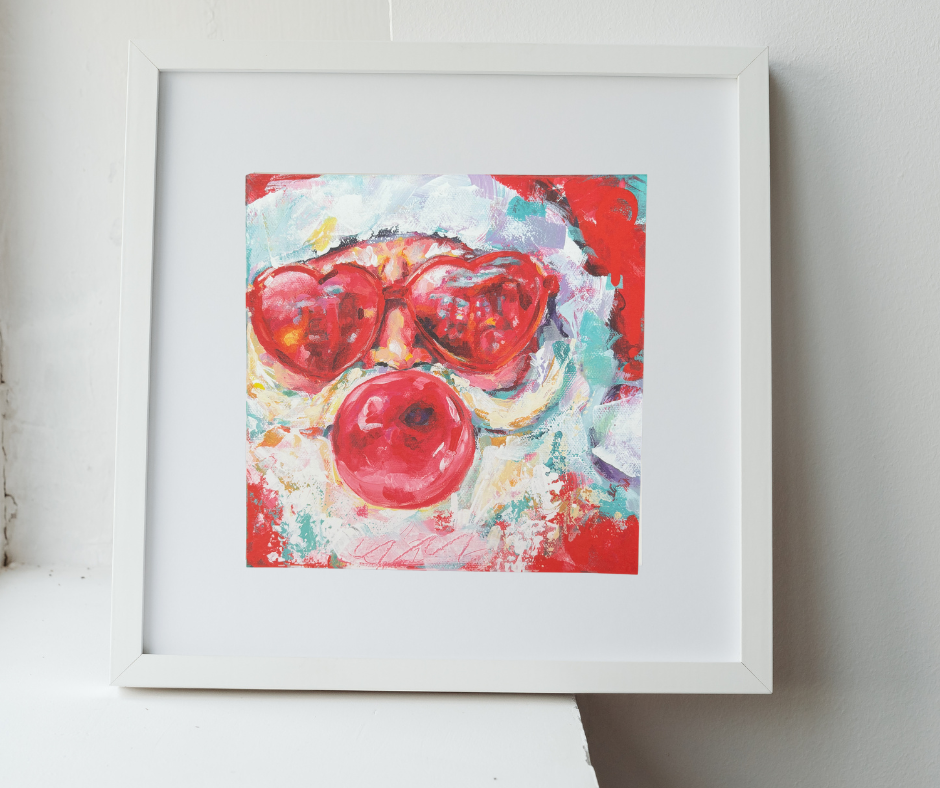 Bubblegum Santa | Wood Block & Art Print