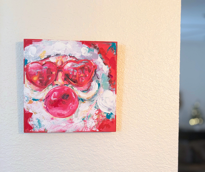 Bubblegum Santa | Wood Block & Art Print