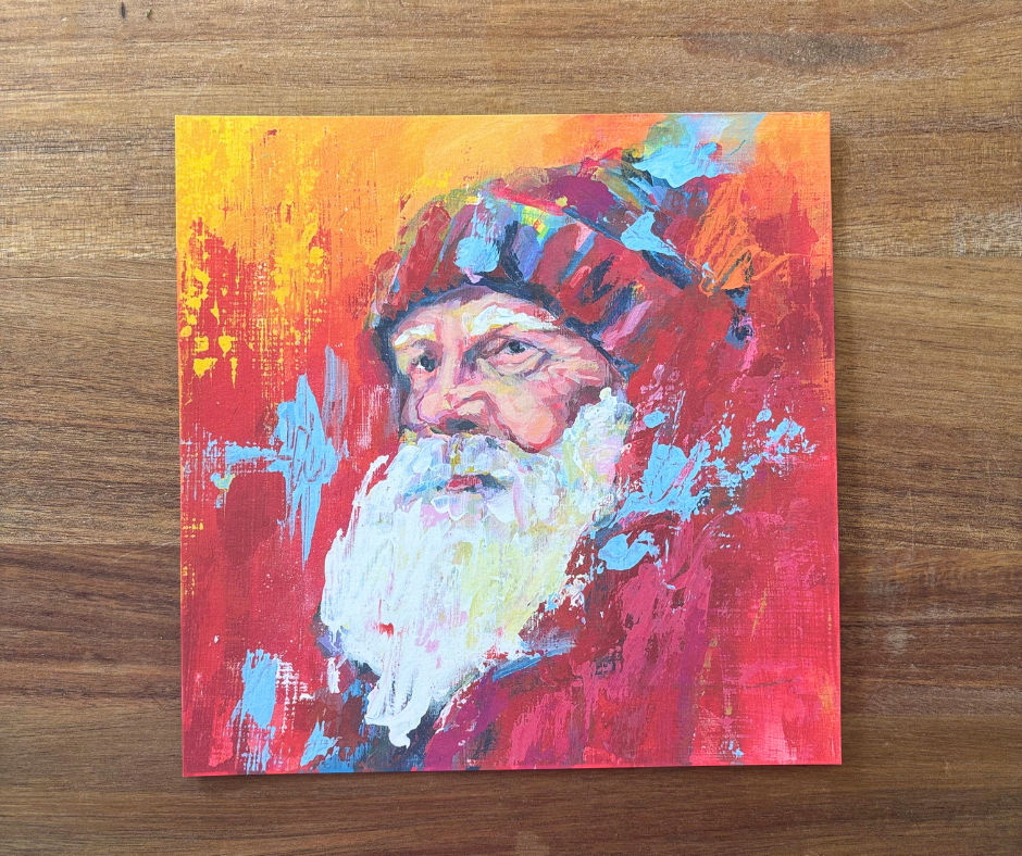 Fireside Santa | Wood Block & Art Print