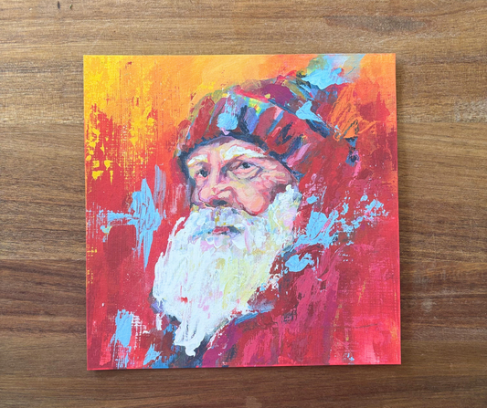 Fireside Santa | Wood Block & Art Print