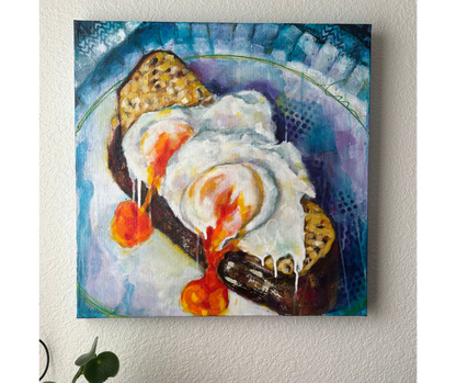 Yolk on Toast, 20x20"