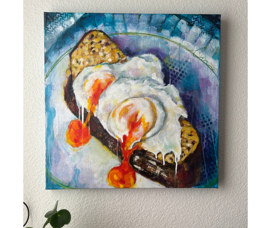 Yolk on Toast, 20x20"