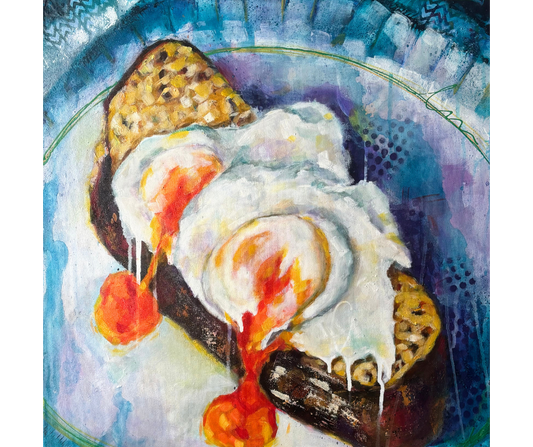 Yolk on Toast, 20x20"
